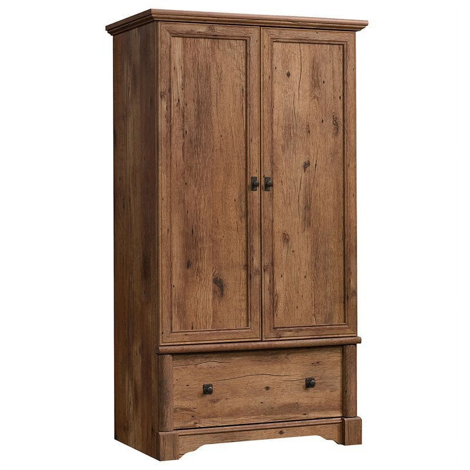 Pemberly Row Contemporary Wood Bedroom Armoire with Garment Rod in