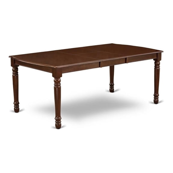 Pemberly Row Contemporary Wood Butterfly Leaf Dining Table in Mahogany