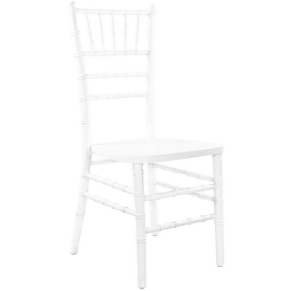 Pemberly Row Contemporary Wood Chiavari Chair In White Finish
