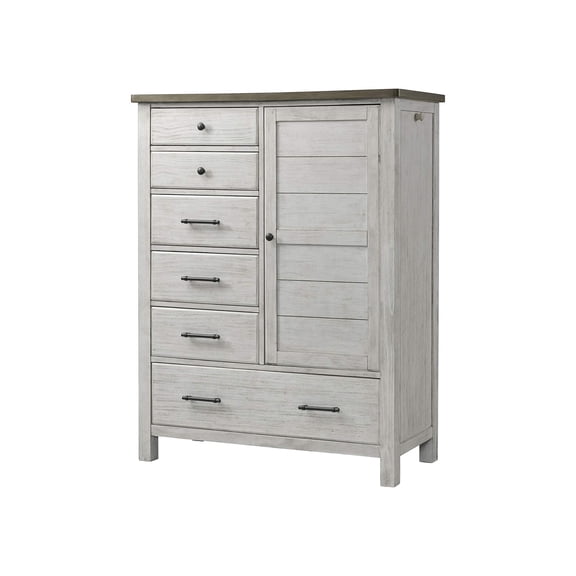 Pemberly Row Contemporary Wood Chifferobe in Weathered Washed Sierra