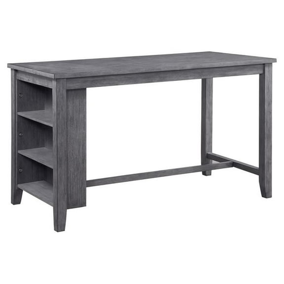 Pemberly Row Contemporary Wood Counter Height Dining Table in Gray