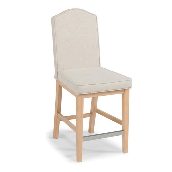 Pemberly Row Contemporary Wood Counter Stool in Off White Finish