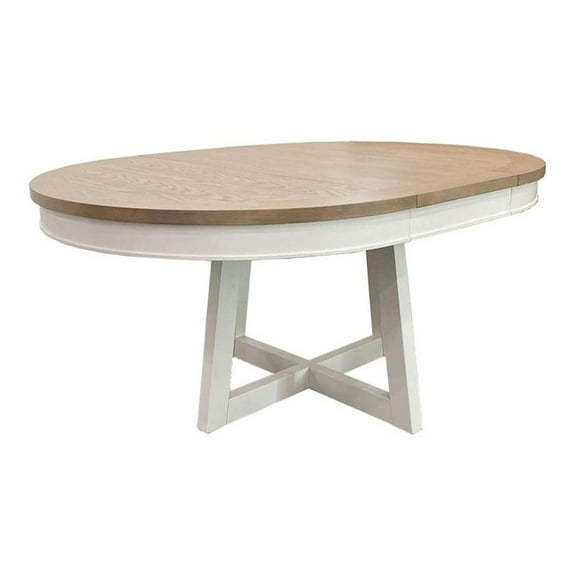 Pemberly Row Contemporary Wood Dining 48" Round Dining Table in White