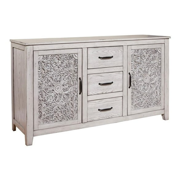 Pemberly Row Contemporary Wood Dresser in Weathered Light Gray