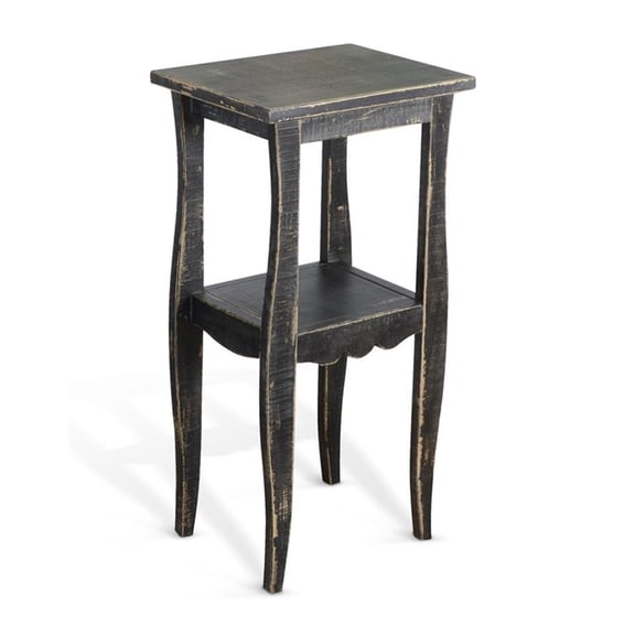 Pemberly Row Contemporary Wood End Table in Black Sand Finish