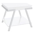 thumbnail image 1 of Pemberly Row Contemporary Wood End Table with Shelving White and Chrome, 1 of 8