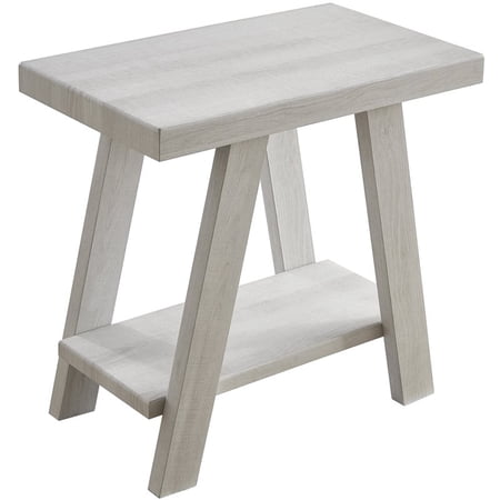 Pemberly Row Contemporary Wood End Table with wide-angled Legs in White
