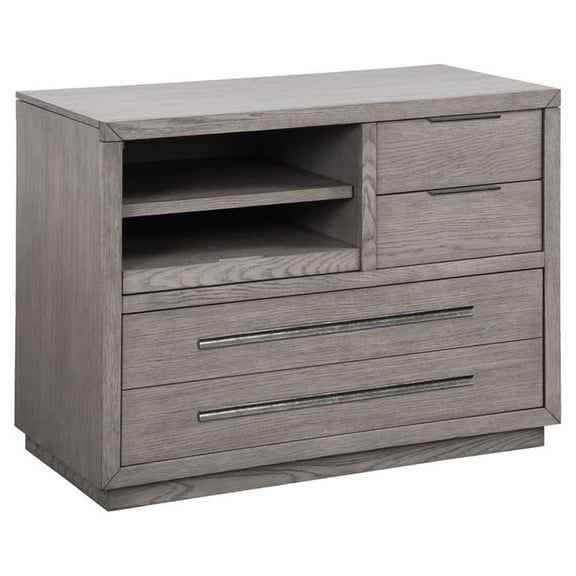 Pemberly Row Contemporary Wood Functional File in Moonstone Finish
