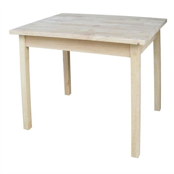 Pemberly Row Contemporary Wood Kids Table in Unfinished Cream