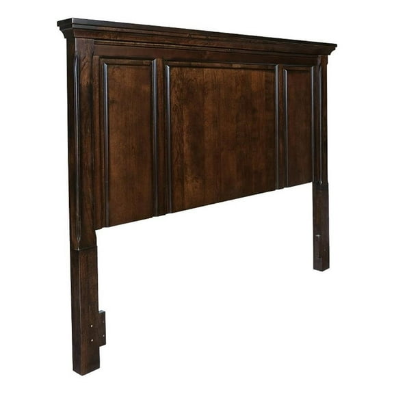 Pemberly Row Contemporary Wood King Panel Headboard in Dark Brown