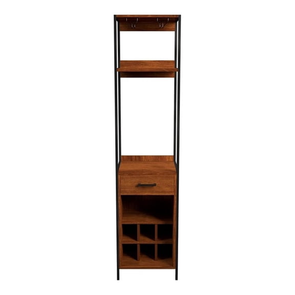 Pemberly Row Contemporary Wood Multi Storage Wine Rack in Natural