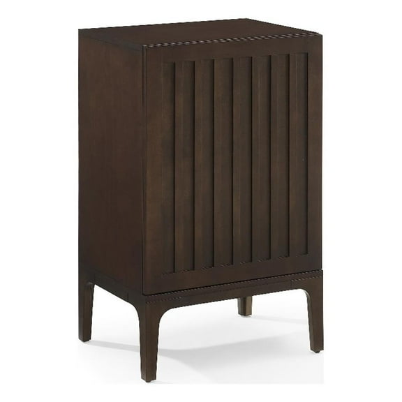 Pemberly Row Contemporary Wood Record Storage Stand in Dark Brown