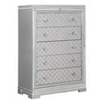 thumbnail image 1 of Pemberly Row Contemporary Wood Rectangular 5-Drawer Chest in Silver, 1 of 6