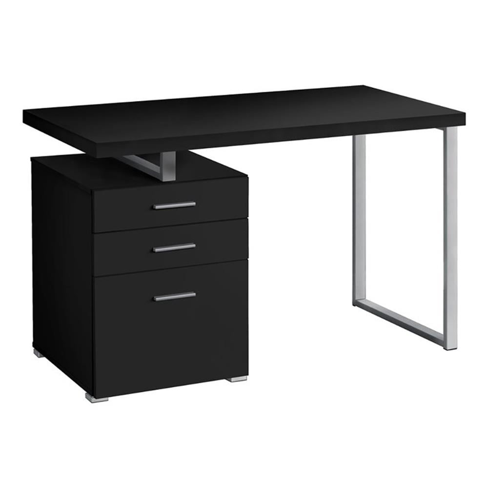 Pemberly Row Contemporary Wood Reversible Pedestal Computer Desk in ...