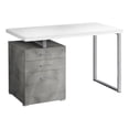 thumbnail image 1 of Pemberly Row Contemporary Wood Reversible Pedestal Computer Desk in Gray, 1 of 5