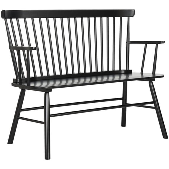 Pemberley Row Wood Black Settee Rectangular Contemporary Unassembled