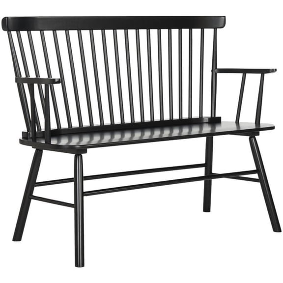 Pemberley Row Wood Black Settee Rectangular Contemporary Unassembled