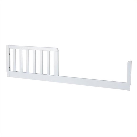 Pemberly Row Contemporary Wood Toddler Bed Conversion Rail Kit in White