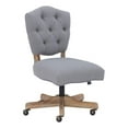 thumbnail image 1 of Pemberly Row Contemporary Wood Upholstered Swivel Office Chair in Gray, 1 of 14