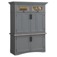 thumbnail image 1 of Pemberly Row Contemporary Wood Workstation with LED Light in Gray, 1 of 8