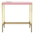 thumbnail image 1 of Pemberly Row Contemporary Wood Writing Desk with USB Port in Pink, 1 of 6