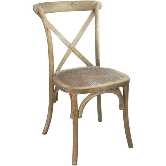 Pemberly Row Contemporary X-Back Chair In Natural White Grain