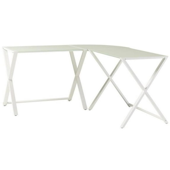 Pemberly Row Contemporary X-Leg Command Center Computer and Gaming Desk - White