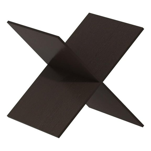 Pemberly Row Contemporary X-Shelf Cube Organizer Insert in Dark Oak