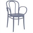 thumbnail image 1 of Pemberly Row Contemporary XL Resin Outdoor Arm Chair Dark Gray, 1 of 7