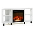 thumbnail image 1 of Pemberly Row Corner Fireplace TV Stand with 4 Open Compartments Solid White, 1 of 6