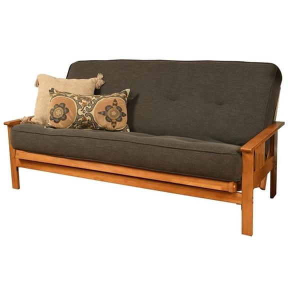 Pemberly Row Cotton/Foam Full-size Futon 7" Mattress with Charcoal Cover