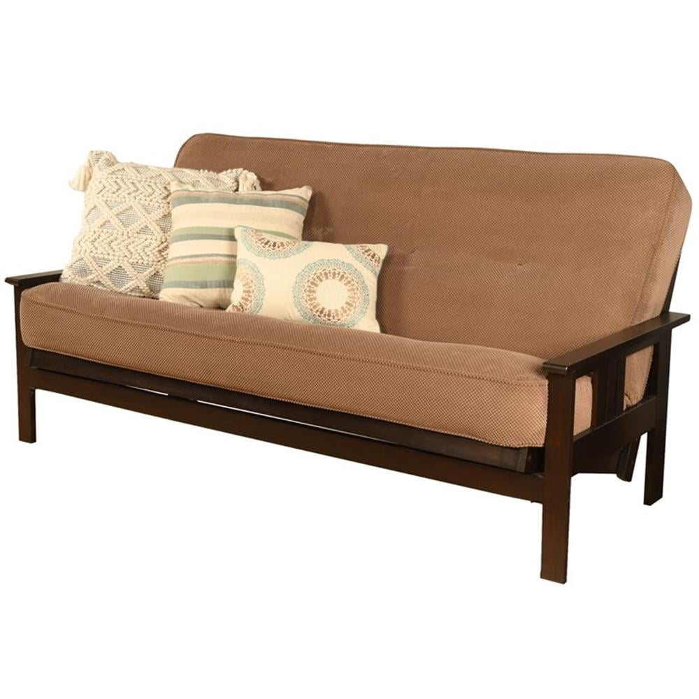 Mocha Brown Full Linen Tufted Sleeper Sofa with Foam Cushion