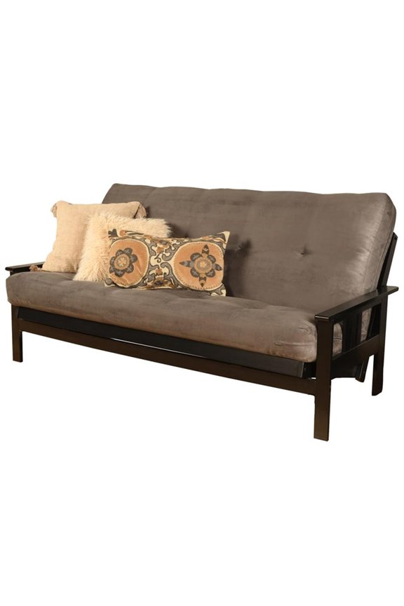 Cotton and Foam Full-size Futon Mattress in Suede Gray-Frame Not Included