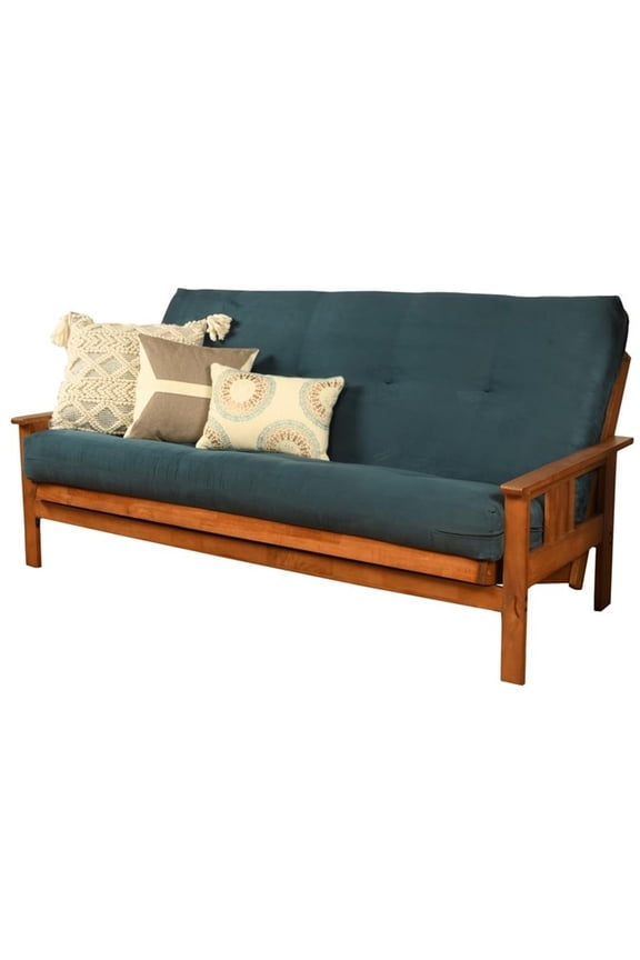 Pemberley Row Cotton Foam Suede Navy Futon Mattress Full Size 75" 54" 7" Unassembled