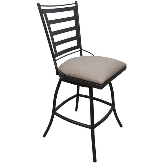 Pemberly Row Counter Bar Stool 26" Armless in Canvas Patty Tan & Dark Nut