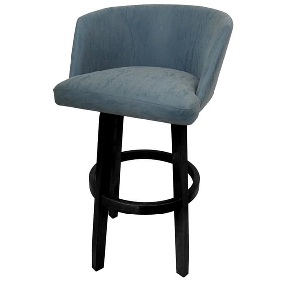 Pemberly Row Counter Bar Stool 26" - Vivian in Topaz Turquoise Vinyl & Black