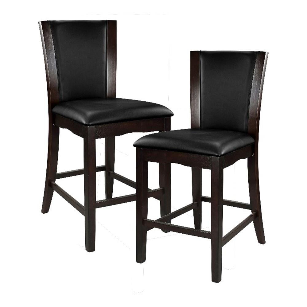 Acme Dresden Faux Leather Counter Height Chairs in Bone