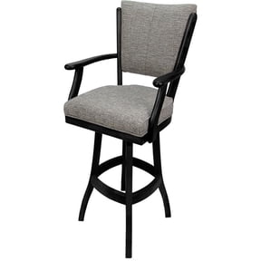 Pemberly Row Counter Swivel Bar Stool Solid Wood 26" in Jetty June Tan and Black