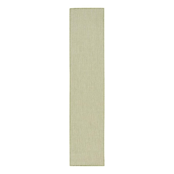 Pemberly Row Courtyard 6' Runner Ivory Green Fabric Area Rug