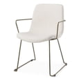 thumbnail image 1 of Pemberly Row Cream Fabric Wrap Gold Metal Frame Dining Chair, 1 of 12