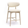 thumbnail image 1 of Pemberly Row Cream Performance Textured Velvet Counter Stool, 1 of 6