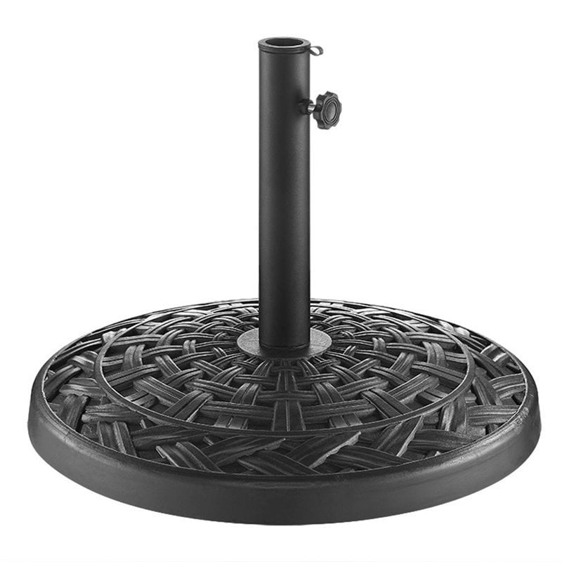 Black Metal Cross Weave Round Outdoor Patio Umbrella Base