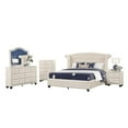 thumbnail image 1 of Pemberly Row Crystal Tufted 5PC Full Bedroom Set in Cream made with Wood, 1 of 18