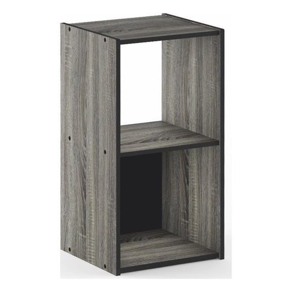 Pemberly Row Cubic Storage Cabinet in 2x1 in French Oak/Black