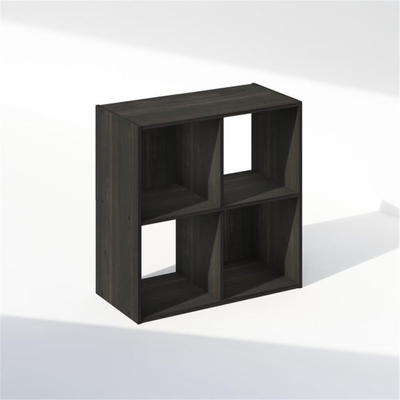 Pemberly Row Cubic Storage Cabinet in Bookcase in Bookshelf in 4-Cube Espresso