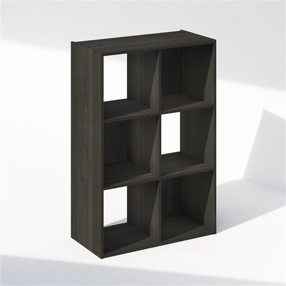 Pemberly Row Cubic Storage Cabinet in Bookcase in Bookshelf in 6-Cube Espresso