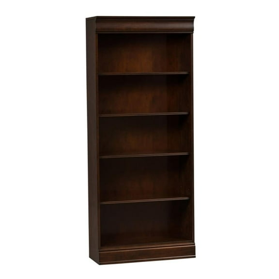 Pemberly Row Dark Brown Junior Executive 72 Inch Bookcase (RTA)