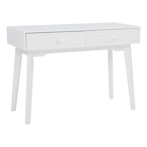 Pemberly Row Desk or Console 42" Long with 2 Drawers in Classic White Finish