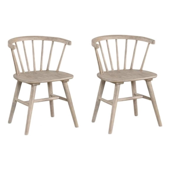 Pemberly Row Dining Chair Set of 2 Spindle Back and Shaker Legs in Black Wood
