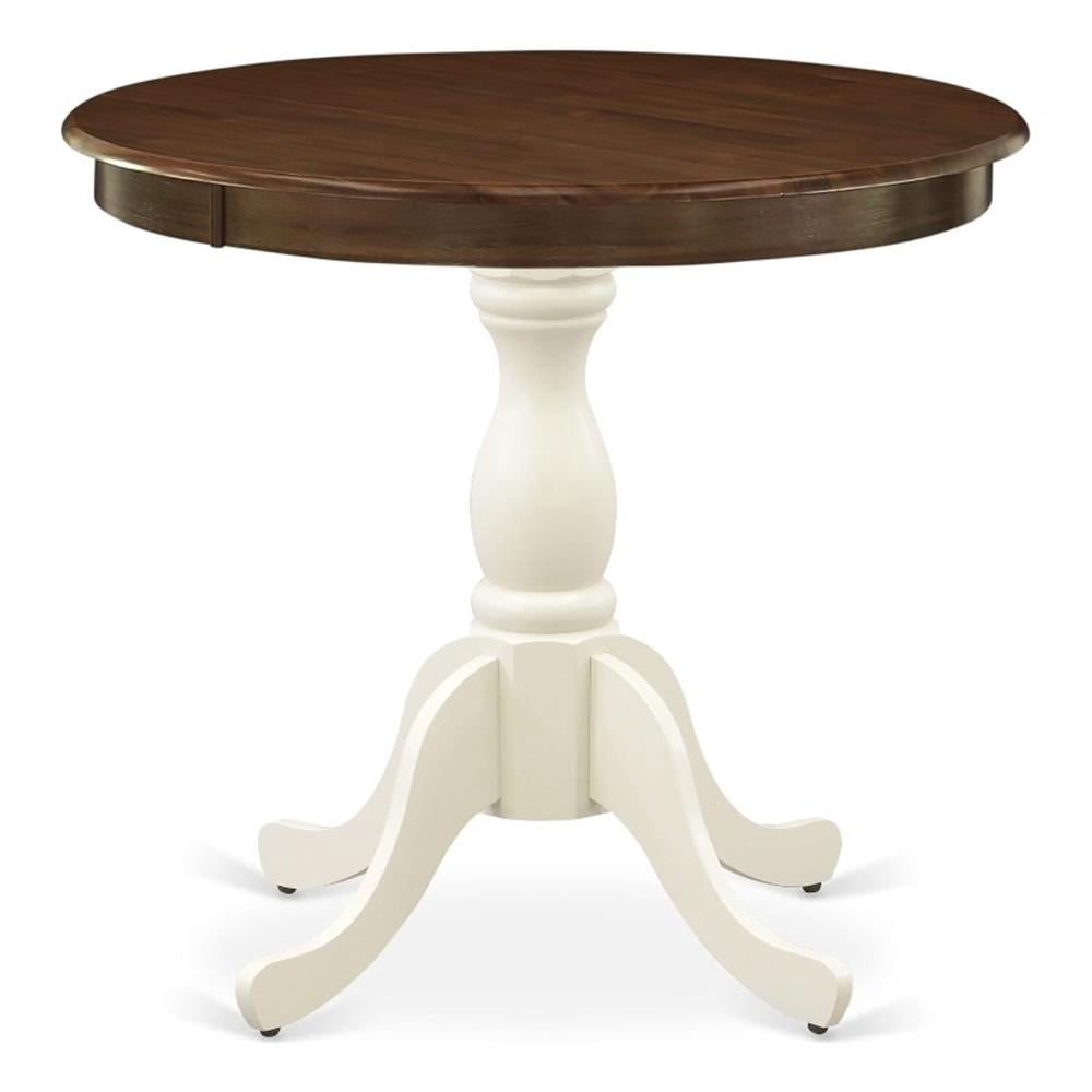 Pemberly Row Dining Table with Walnut Table Top and Linen White ...
